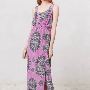 MAEVE Pink and Black Patterned Maxi Dress